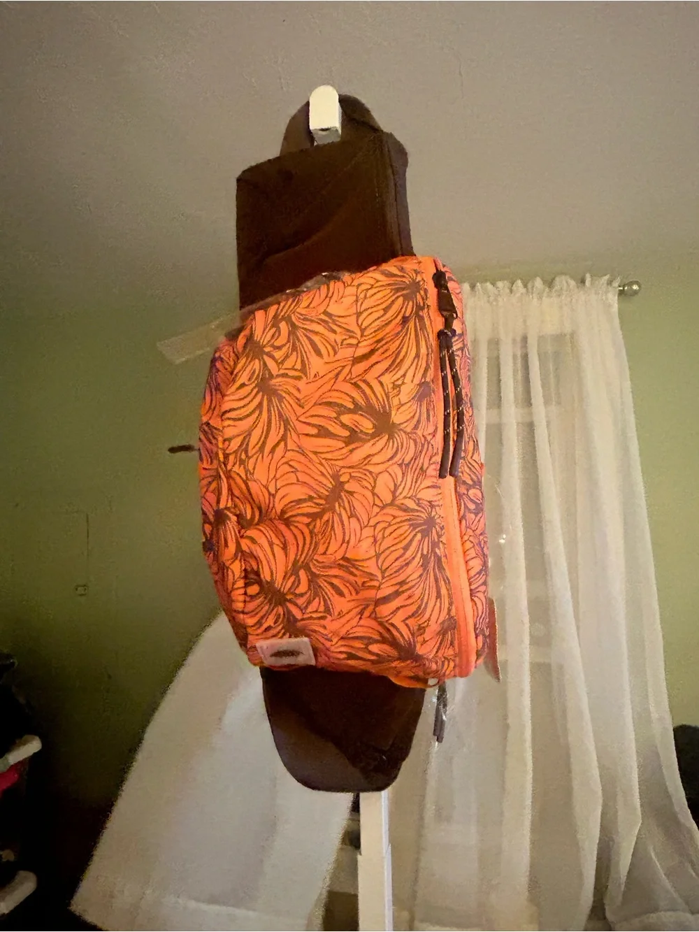 Free People Happy Packer Sling Bag in Monstera Brown & Orange